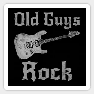 Old Guys Rock, Electric Guitar Father's Day Retirement Sticker